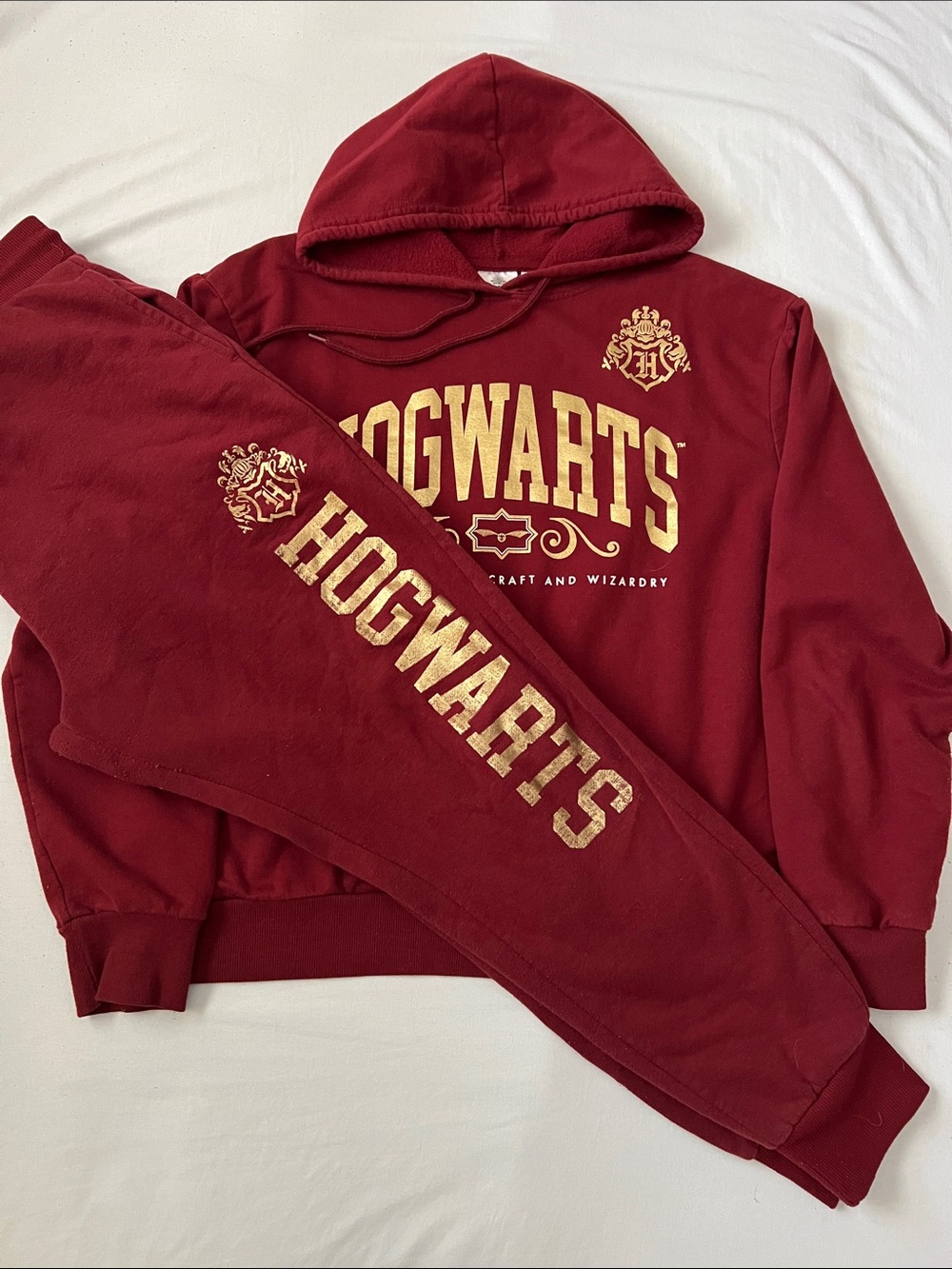 Warner Bros. Hogwarts Maroon Hoodie and Sweatpants Set